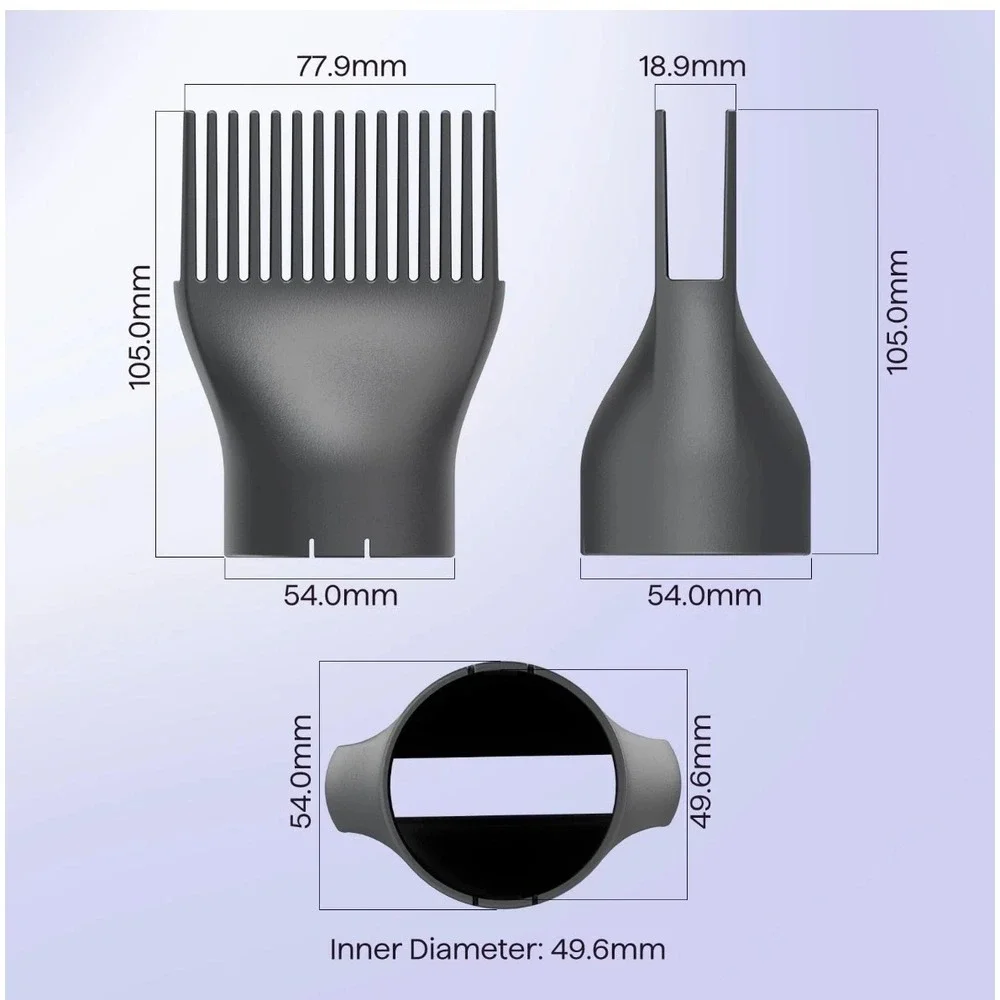 Wavytalk Grey Comb Nozzle  Compatible with Wavytalk Blown Away Ionic Hair Dry